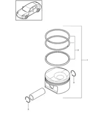 Piston / Piston rings (Model: CXPA,CXRA, CXR,CWBA, CWB,CWCA,CWC) Panamera 970 (G1) 4.8L 2014>>