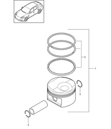 Piston / Piston rings (Model: 4620,4640) Panamera 970 (G1) 3.6L >>2013