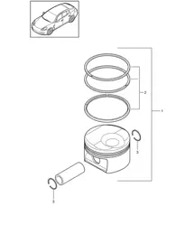 Piston / Piston rings (Model: CWDA,CWD, CWFA,CWF) Panamera 970 (G1) 3.0L 2014>>