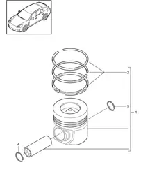 Piston / Piston rings (Model: CRCC,CRCB, CWJA) Panamera 970 (G1) 3.0L DIESEL 2012-16