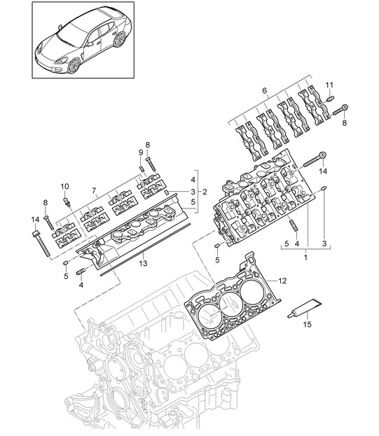 Cylinder head (Model: CRCC,CRCB, CWJA) Panamera 970 (G1) 3.0L DIESEL 2012-16