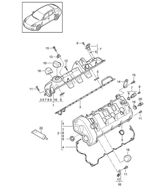 Diagram 103-015 Porsche Cayman 718C (982C) 2017>> Engine