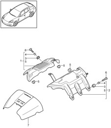 Engine cover (Model: 4620,4640, CWAA,CXNA) Panamera 970 (G1) 3.6L 2010-16