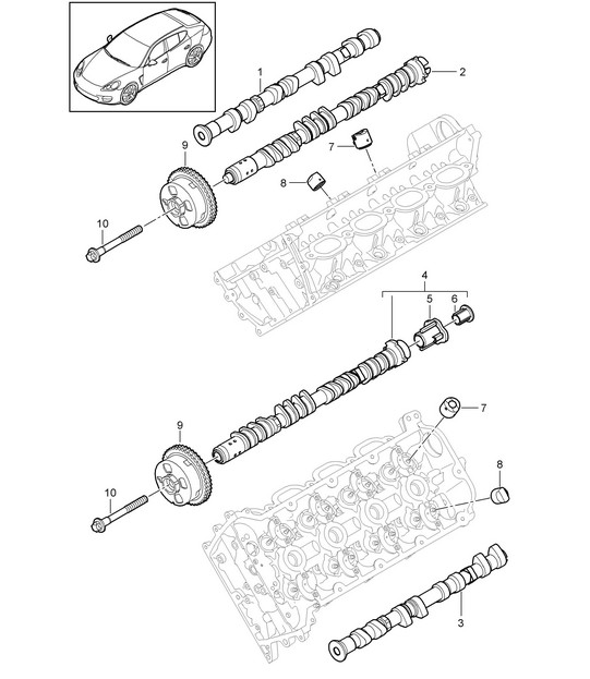 Camshaft (Model: 4820,4840, 4870,CXPA, CXRA,CXR, CWBA,CWB, CWCA,CWC) Panamera 970 (G1) 4.8L 2010-16