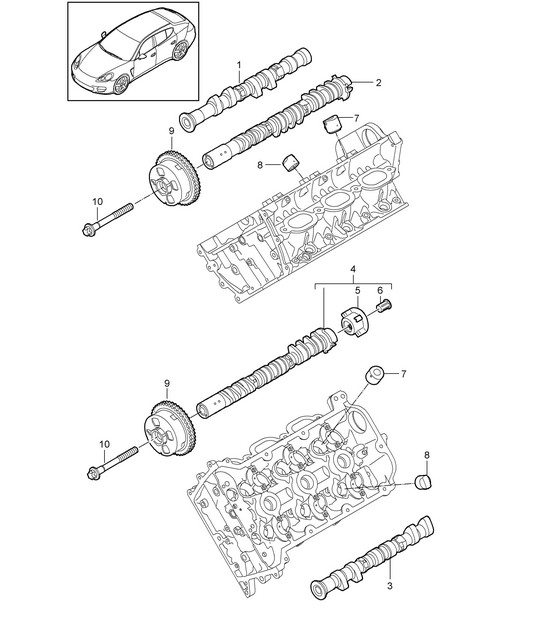 Camshaft (Model: 4620,4640, CWAA,CXNA) Panamera 970 (G1) 3.6L 2010-16