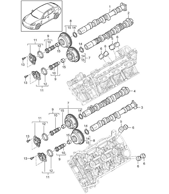 Camshaft (Model: CWDA,CWD, CWFA,CWF) Panamera 970 (G1) 3.0L 2014>>