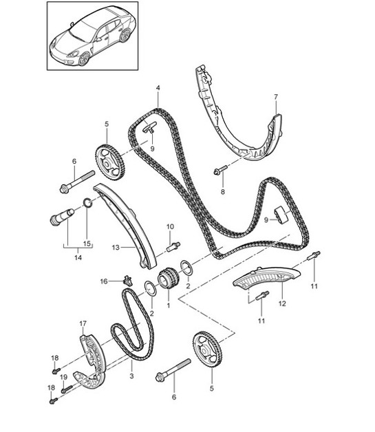 Diagram 103-070 Porsche Macan (95B) MK1 (2014-2018) Engine