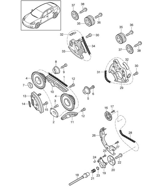 Diagram 103-075 Porsche Macan (95B) MK1 (2014-2018) Engine