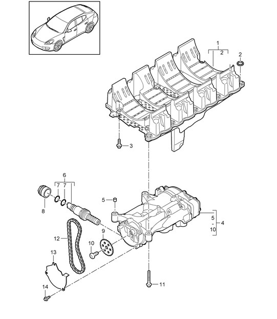 Oil baffle plate / Oil pump (Model: 4820,4840, 4870,CXPA, CXRA,CXR, CWBA,CWB, CWCA,CWC) Panamera 970 (G1) 4.38L 2010-16