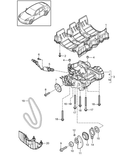 Diagram 104-020 Porsche Macan (95B) MK1 (2014-2018) Engine