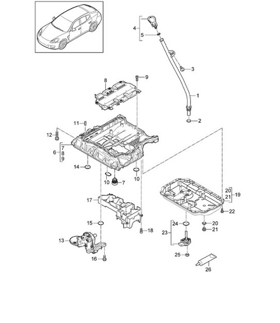 Diagram 104-045 Porsche 997 (911) MK1 2005-2008 Engine