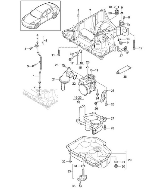 Diagram 104-050 Porsche 997 (911) MK1 2005-2008 Engine