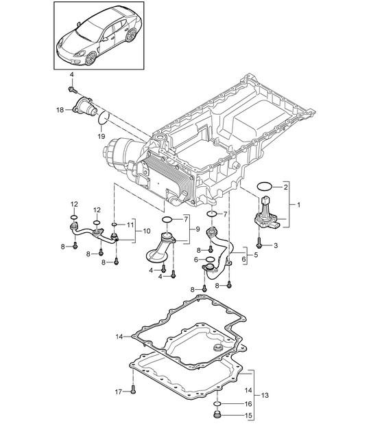 Suction tube / Oil sump (Model: 4620,4640, CWAA,CXNA) Panamera 970 (G1) 3.6L 2010-16