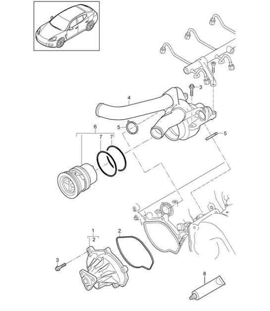 Diagram 105-000 Porsche Cayman 987C / 981C (2005-2016) Engine