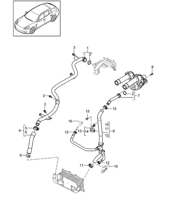 Diagram 105-032 Porsche Macan (95B) MK1 (2014-2018) Engine