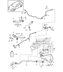 Coolant cooling system / Coolant expansion tank (Model: CGEA,CGE, CGFA) Panamera 3.0L HYBRID 2012-16