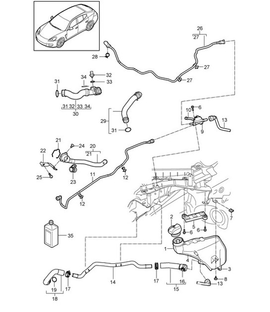 Diagram 105-045 Porsche Boxster 986 2.7L 2003-04 Engine