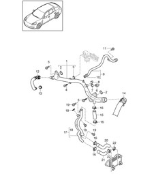 Coolant cooling system (Model: CGEA,CGE, CGFA) Panamera 970 (G1) 3.0L 2012-16