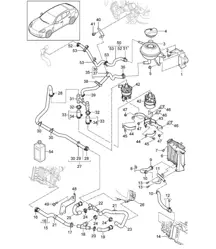 Coolant cooling system / Coolant expansion tank (Model: CGEA,CGE, CGFA) Panamera 970 (G1) 3.0L HYBRID 2014>>