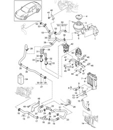 Coolant cooling system / Coolant expansion tank (Model: CGEA,CGE, CGFA) Panamera 970 (G1) 3.0L HYBRID 2014>>