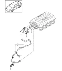 Throttle valve adapter / Tank ventilation (Model: 4820,4840, 4870,CXPA, CXRA,CXR, CWBA,CWB, CWCA,CWC) Panamera 970 (G1) 4.8L 2010-16