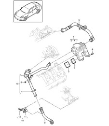 Crankcase housing / Bleeding (Model: 4820,4840, 4870,CXPA, CXRA,CXR, CWBA,CWB, CWCA,CWC) Panamera 970 (G1) 4.8L 2010-16