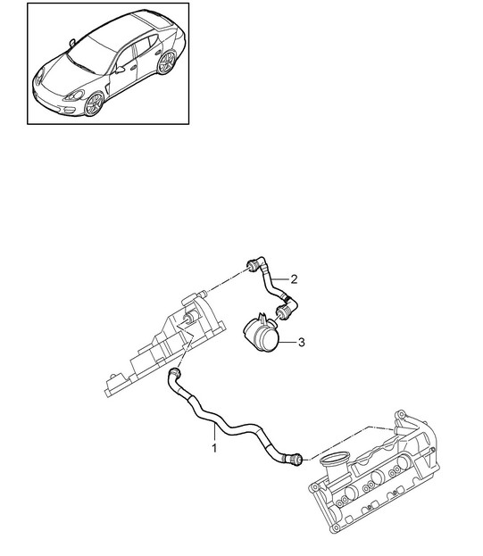 Breather line / Crankcase housing (Model: CRCC,CRCB, CWJA) Panamera 970 (G1) 3.0L DIESEL 2012-16