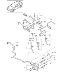 Fuel collection pipe / high-pressure injector / high pressure pump (Model: 4620,4640, CWAA,CXNA) Panamera 970 (G1) 3.6L 2010-16
