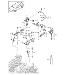 Fuel collection pipe / high-pressure injector / high pressure pump (Model: CWDA,CWD, CWFA,CWF) Panamera 970 (G1) 3.0L 2014>>
