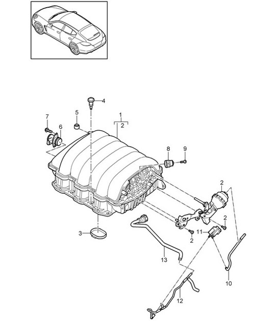 Diagram 107-050 Porsche Macan (95B) MK1 (2014-2018) Engine