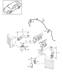 Supercharging / Pressure pipe (Model: CWDA,CWD, CWFA,CWF) Panamera 970 (G1)  3.0L 2014>>