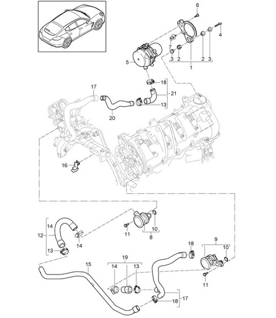 Diagram 108-000 Porsche Macan (95B) MK1 (2014-2018) Engine