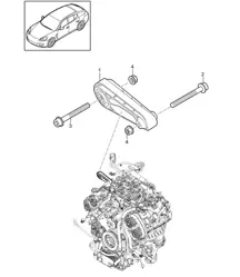 Engine suspension / Engine support (Model: CWDA,CWD, CWFA,CWF) Panamera 970 (G1)  3.0L 2014>>