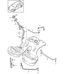 Fuel tank with attachments (Model: CRCC,CRCB, CWJA) Panamera 970 (G1) 3.0L DIESEL 2012-16