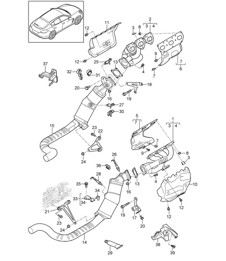 Exhaust system / Exhaust manifolds / Catalytic converter / Lambda probe (Model: 4620,4640, CWAA,CXNA) Panamera 970 (G1) 3.6L 2010-16