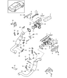 Exhaust system / Exhaust gas turbocharger / Catalytic converter / Lambda probe (Model: CWDA,CWD, CWFA,CWF) Panamera 970 (G1) 3.0L 2014>>