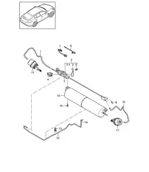 Exhaust system / Control line (Model: 4870,CWBA, CWB,CWDA, CWD,CWFA, CWF,CWCA, CWC+ PR:-176, -186,-016, -XLF) Panamera 970 (G1) 3.0L / 4.8L 2010-16