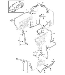 Oil pipe for Exhaust gas turbocharger (Model: 4870,CWBA, CWB,CWCA,CWC) Panamera 970 (G1)  4.8L TURBO 2010-16
