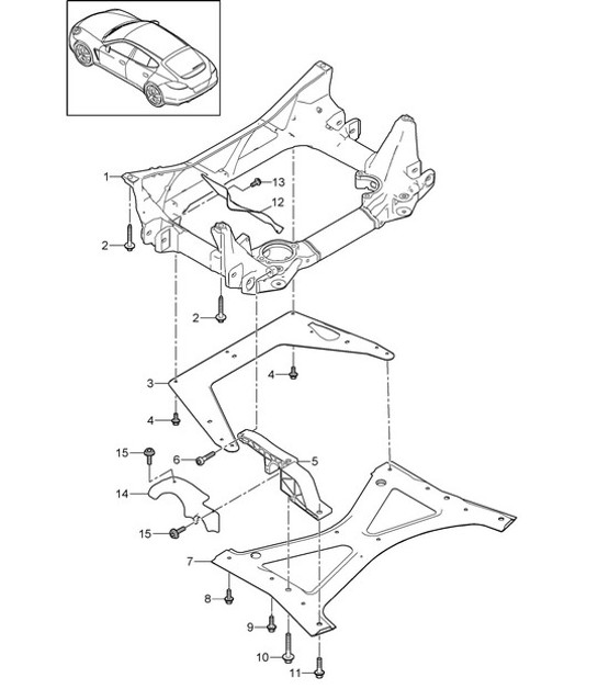 Diagram 401-000 Porsche Boxster 987 S 3.2/3.4L 2005-08/08 Front Axle, Steering 