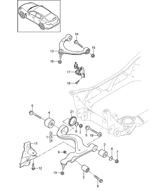 Wishbone / Headlight range control / Adaptive suspension Panamera 970 (G1) 2010-16