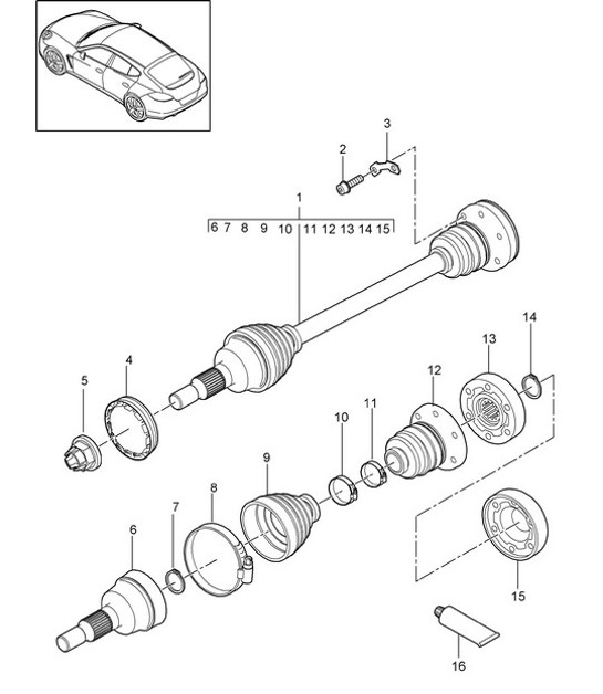 Diagram 401-020 Porsche Macan (95B) MK1 (2014-2018) Front Axle, Steering 