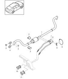 Anti-roll bar (PR:351, Air suspension) Panamera 970 (G1) >>2013
