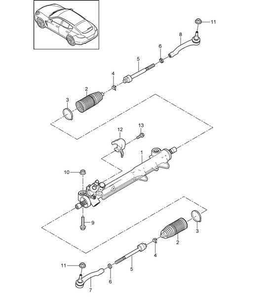 Power steering / Steering gear / Steering parts Panamera 970 (G1)  >>2013