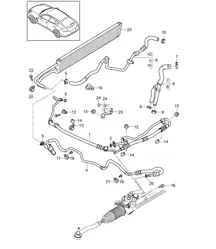 Power steering / Lines / Oil cooler (Model: 4620,4640, 4820,4840, 4870+ PR:351) Panamera 970 (G1) 3.6L / 4.8L >>2013