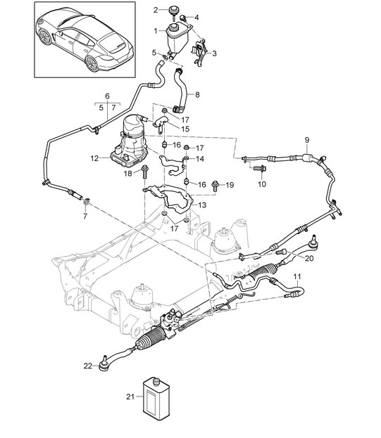 Power steering / Lines / Power-steering pump / Electric Panamera 970 (G1) HYBRID  2014>>