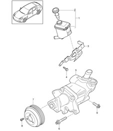 Power steering / Power-steering pump / Oil container (Model: 4620,4640, 4820,4840, 4870,CRCB, CRCC+ PR:-351,-352) Panamera 970 (G1) >>2013