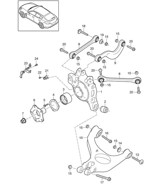 Diagram 501-000 Porsche Macan (95B) MK1 (2014-2018) Rear Axle