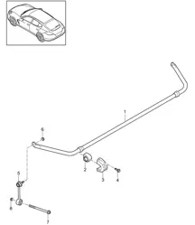 Anti-roll bar (PR:-351,-355) Panamera 970 (G1) >>2013
