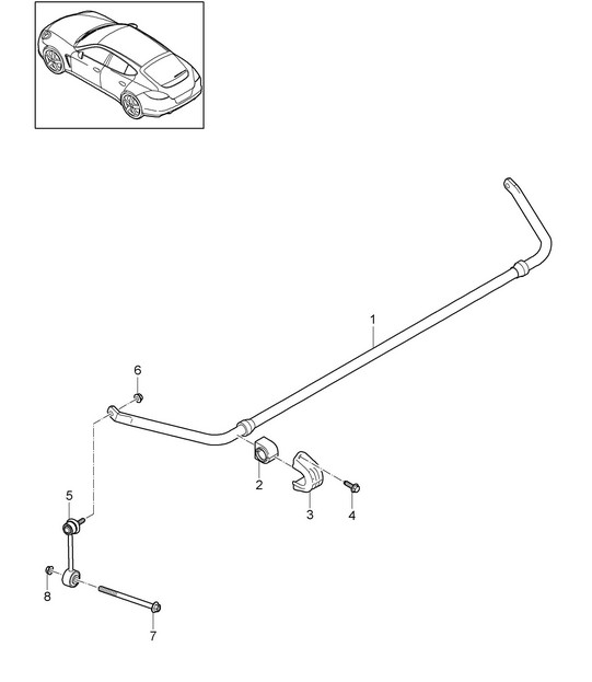 Anti-roll bar (PR:-351,-355) Panamera 970 (G1) 2014>>