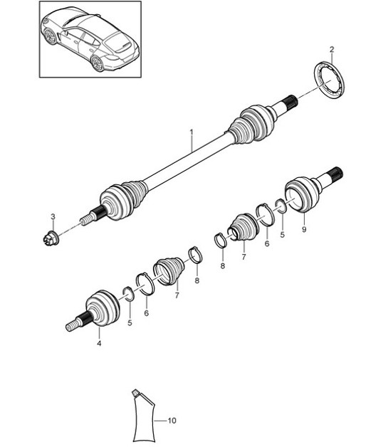 Diagram 501-045 Porsche Cayman 718C (982C) 2017>> Rear Axle